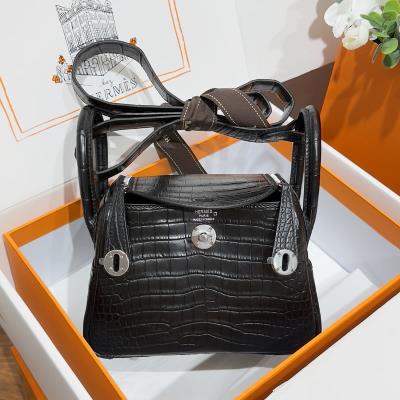 wholesale quality hermes lindy mini 19 matte alligator noir phd  